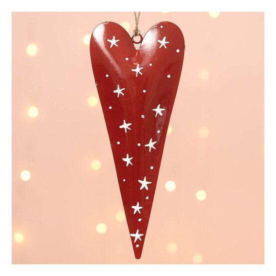 Hanging Red Heart Decoration 20cm image number 1