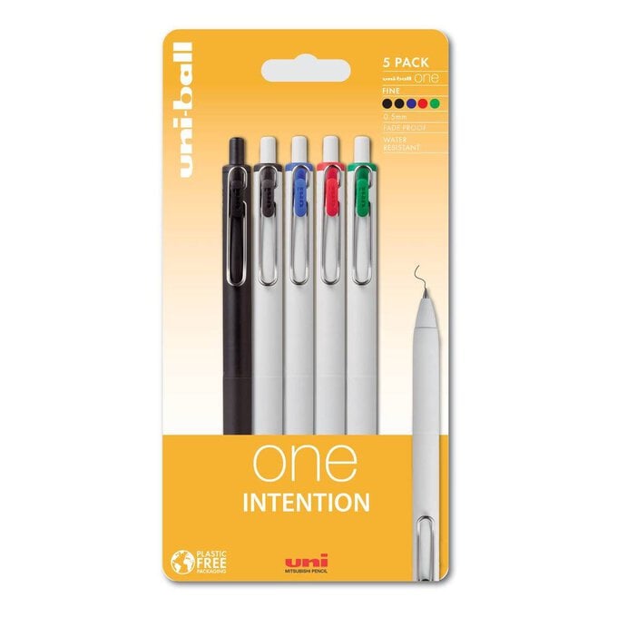 Uni-ball One Intention Fine Pens 5 Pack image number 1
