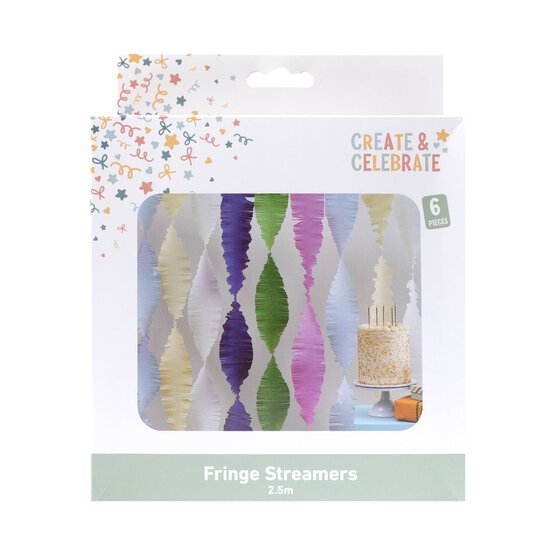 Create & Celebrate Fringe Streamers 2.5m 6 Pack image number 3