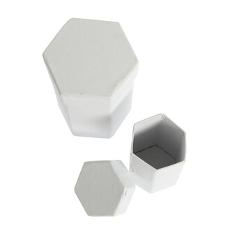 White Mache Hexagon Nesting Boxes 2 Pack