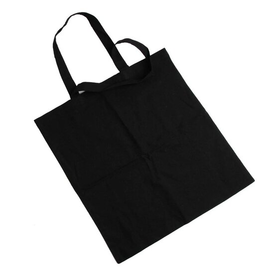Black Cotton Tote Shopping Bag 40cm x 38cm image number 1