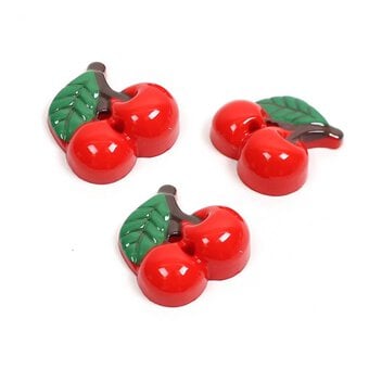 Hemline Red Novetly Cherry Button 3 Pack