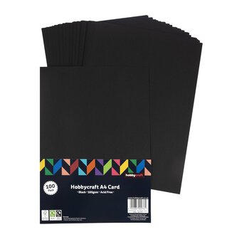Black Card 500gsm A4 Extra Thick Craft Cardstock - Pack Of 10 Sheets, Made In UK