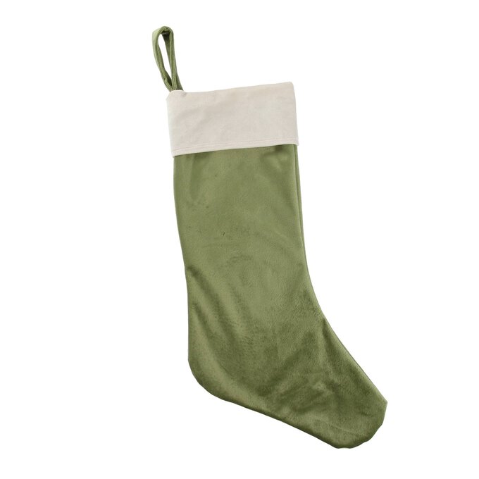 Green Velvet Christmas Stocking Hobbycraft