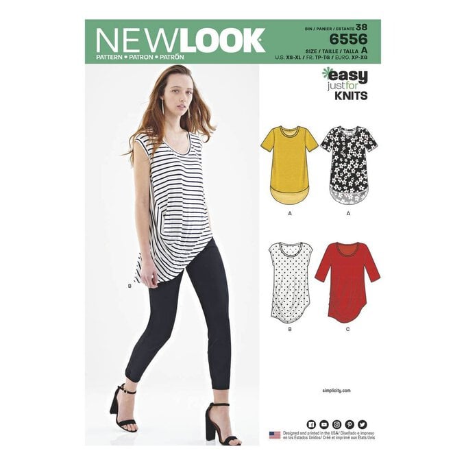 New Look Women's Easy Knit Tops Sewing Pattern 6556 image number 1