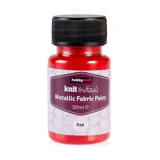 Red Metallic Fabric Paint 50ml  image number 1