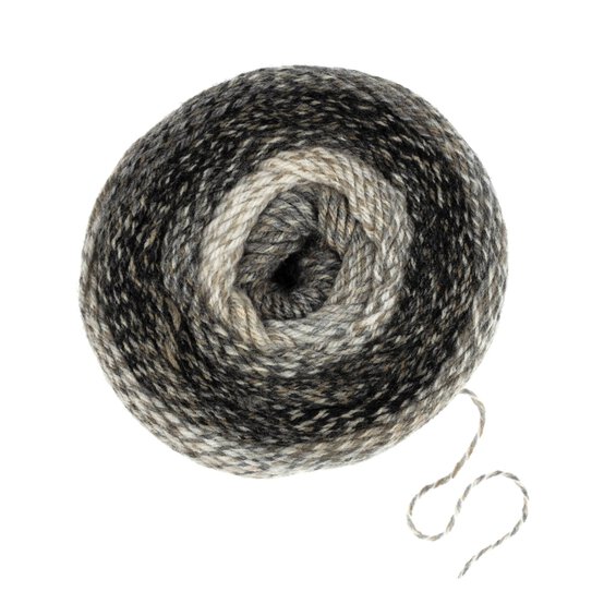 Knitcraft Grey Beige Fairy Go Round Aran Yarn 150g image number 3
