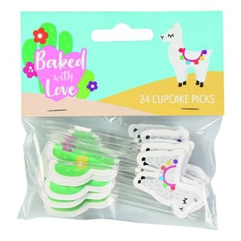 Baked With Love Llama Cupcake Picks 24 Pack image number 2