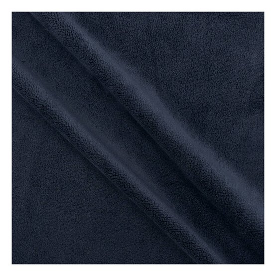 Dark Navy Stretch Fleece Fabric by the Metre image number 1