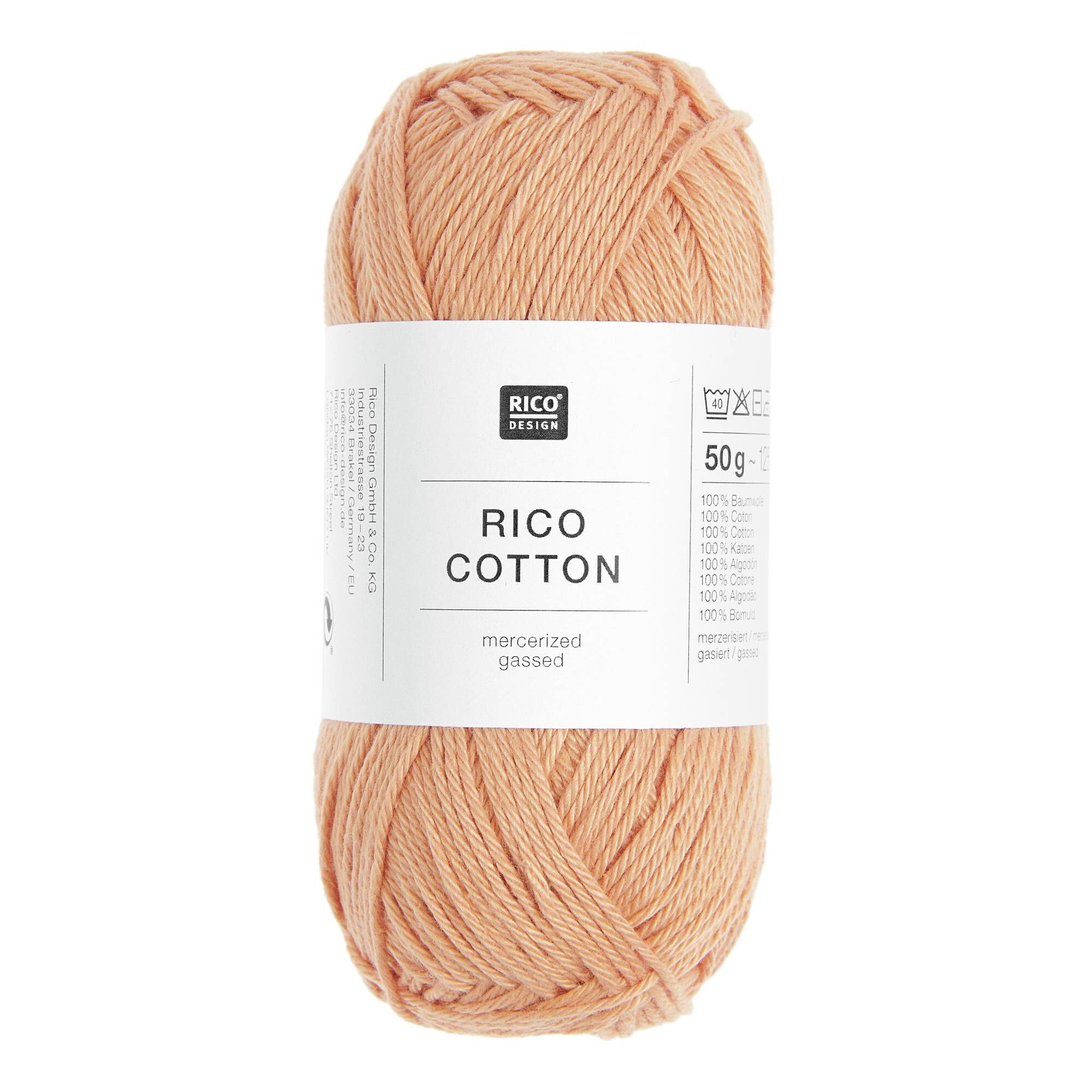 Rico Essentials Apricot Cotton 4ply 50g | Hobbycraft