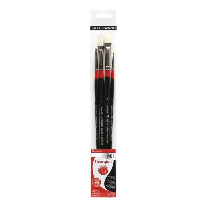Georgian Oil Painting Brushes Set 401 4 Pack image number 1