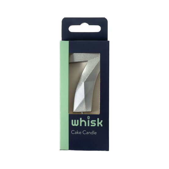 Whisk Silver Faceted Number 7 Candle image number 3