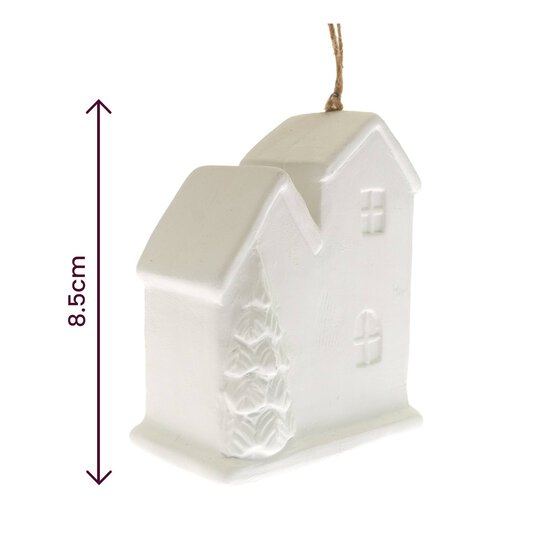 Hanging Ceramic 3D House Decoration 8.5cm image number 3