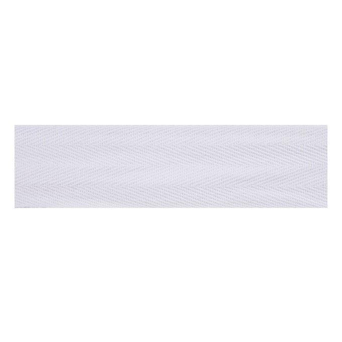White 40mm Herringbone Tape by the Metre image number 1