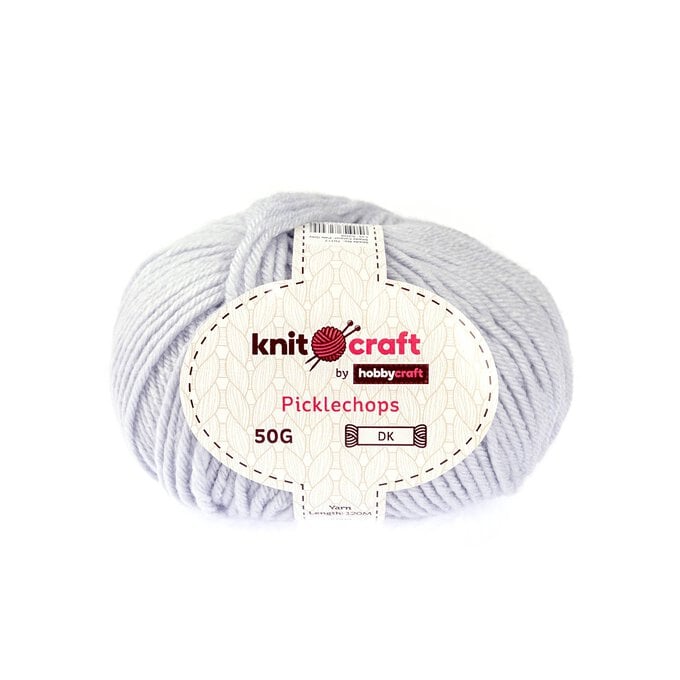 Knitcraft Pale Grey Picklechops DK Yarn 50g image number 1