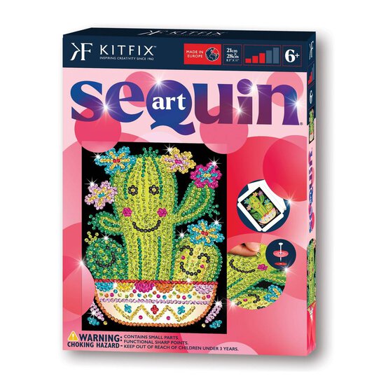 Kitfix Cactus Sequin Art Red Kit image number 1