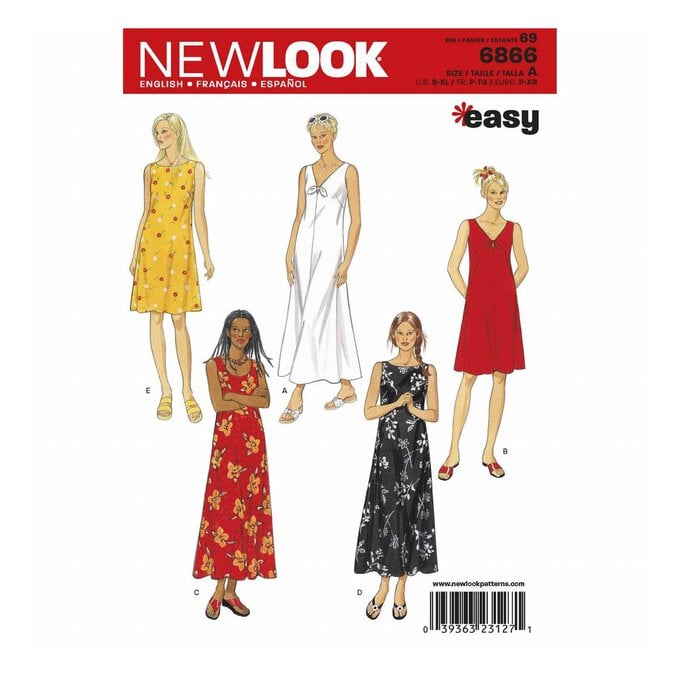 New Look Women’s Dress Sewing Pattern 6866 image number 1