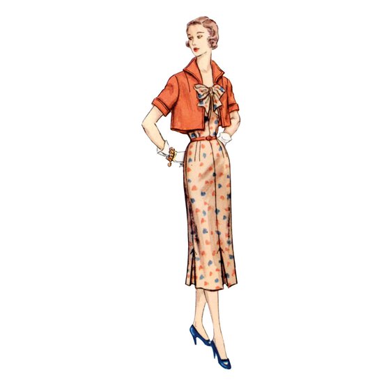 Simplicity 1950s Dress and Jacket Sewing Pattern S3083 (18-26) image number 3