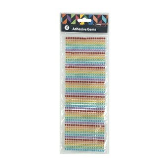 Rainbow Adhesive Gem Strips 4mm 47 Pack image number 3