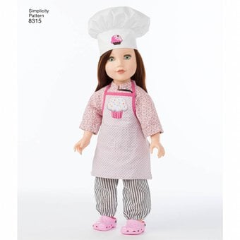 Simplicity Chef Doll Clothes Sewing Pattern 8315 image number 5
