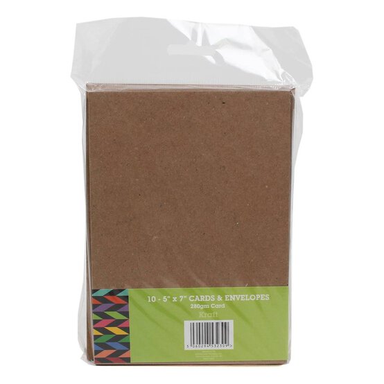 Kraft Cards  5 x 7 Inches 10 Pack image number 2
