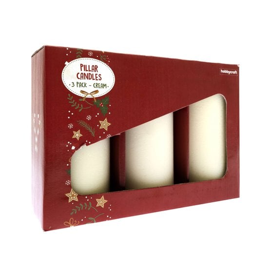 White Pillar Candles 3 Pack image number 3