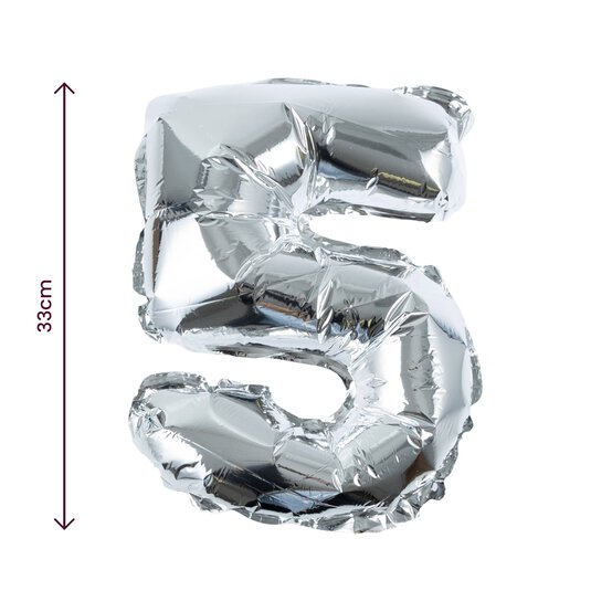 Silver Foil Number 5 Balloon image number 2