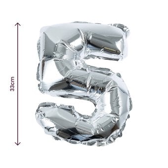 Silver Foil Number 5 Balloon