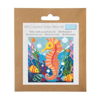 Trimits Seahorse Mini Cross Stitch Kit 13cm x 13cm