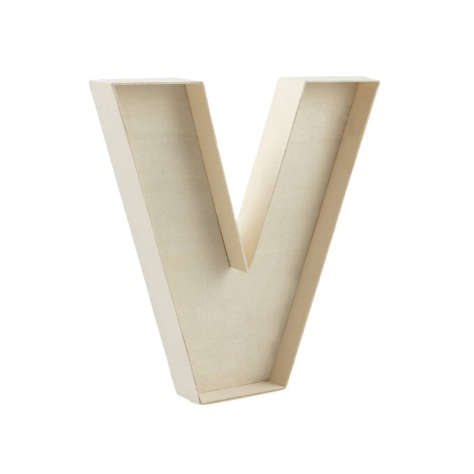 Wooden Fillable Letter V 22cm