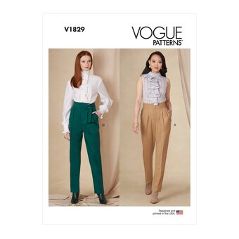 Vogue Women's Trousers  Sewing Pattern V1829 (F5 16-24)