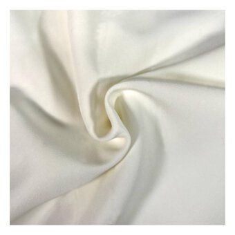 Ivory Poly Elastane Moleskin Fabric by the Metre