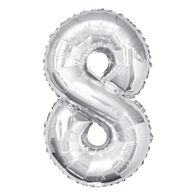 Extra Large Silver Foil 8 Balloon image number 1