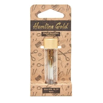 Hemline Gold Tapestry Hand Needles 6 Pack
