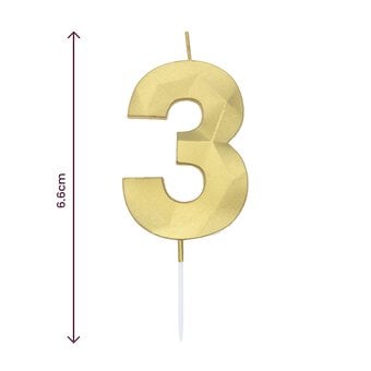 Whisk Gold Faceted Number 3 Candle image number 4