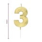 Whisk Gold Faceted Number 3 Candle image number 4