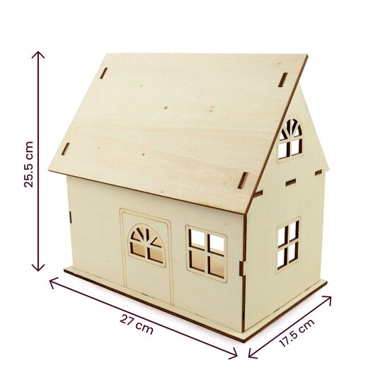 Wooden Dollhouse 17cm x 27cm x 25cm image number 4