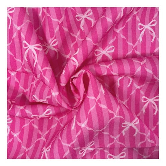 Ribbons and Bows Viscose Fabric by the Metre image number 1