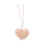 Pale Pink Faux Fur Heart Pom 9cm image number 3