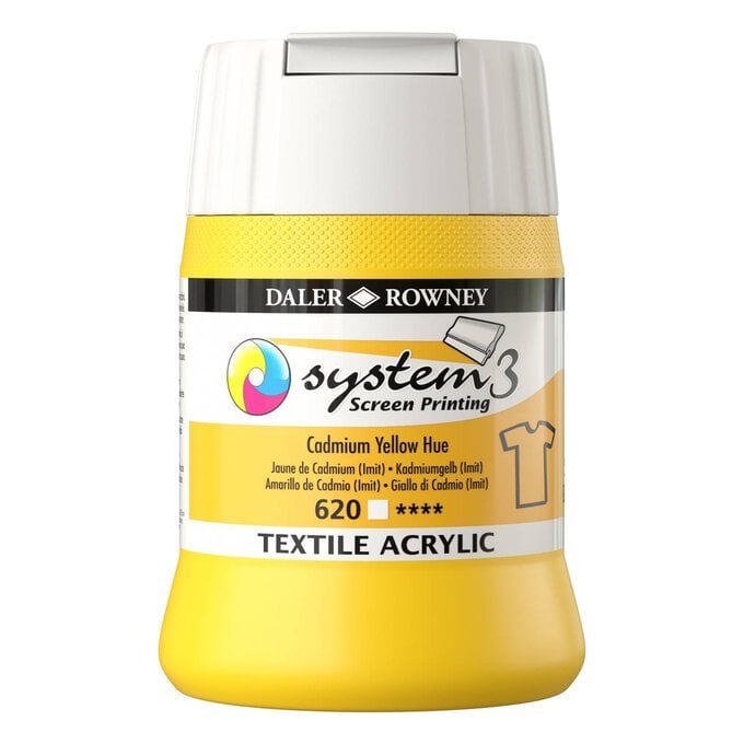 Daler-Rowney System3 Cadmium Yellow Hue Textile Acrylic Ink 250ml image number 1