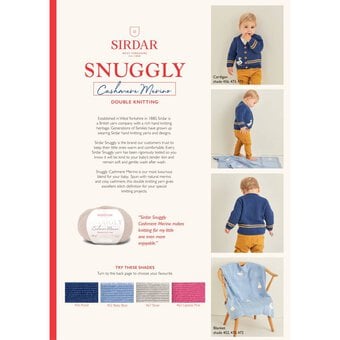 Sirdar Snuggly Cashmere Merino Animal Cardigan Pattern 5376 image number 3