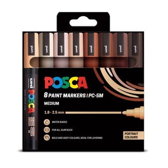 Uni-ball Posca Portrait PC-5M Marker Pens 8 Pack