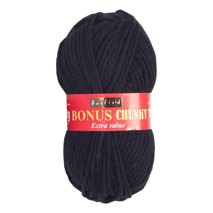 Hayfield Black Bonus Chunky Yarn 100g (965)