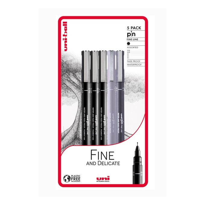 Uni-ball PIN Fine and Delicate Fineliners 5 Pack image number 1