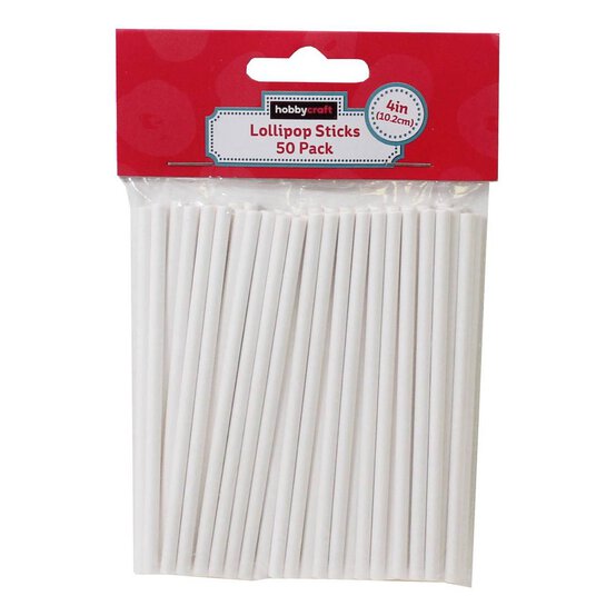 White Lollipop Sticks 10cm 50 Pack image number 2