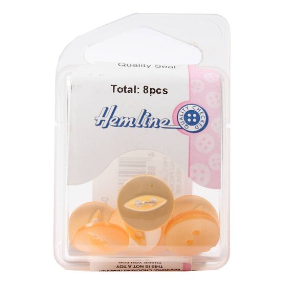 Hemline Orange Basic Fish Eye Button 8 Pack image number 2