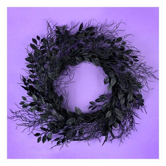 Black Halloween Wreath 60cm