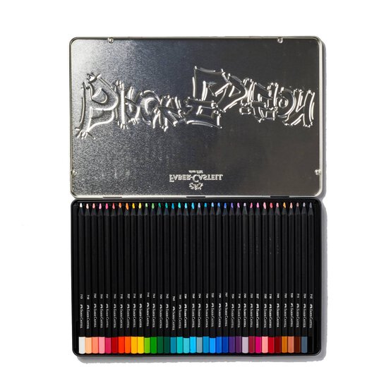 Faber-Castell Assorted Black Edition Colour Pencils Tin 36 Pack image number 2