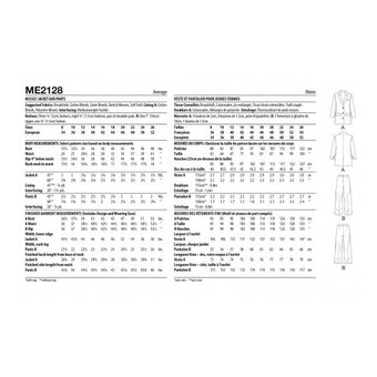 Know Me Women's Jacket and Trousers  Sewing Pattern ME2128 (Y5 18-26)