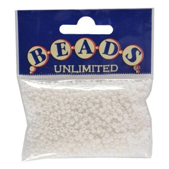 Beads Unlimited Opaque White Rocaille Beads 2.5mm x 3mm 50g image number 2